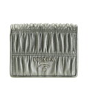 プラダ PRADA ショップ袋付き 二つ折り財布 ナッパ ゴーフル NAPPA GAUFRE アウトレット 1mv204naga-crom-zz | ウォレット サイフ 財布 ブランド カード入れ 多い 小銭入れ オシャレ おしゃれ レザー レディース かわいい 可愛い