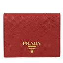 プラダ PRADA 二つ折り財布 アウトレット 1mv204sacu-fuoc-zz レッド系 レザー 金具ゴールド 30日間返品保証 代引手数料無料 福袋