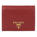 プラダ PRADA 二つ折り財布 アウトレット 1mv204vitmov-rubi | 二つ折り ミニ財布 小さい カード入れ 収納 多い 小銭入れ 札入れ レディース ブランド レザー 革 本革 ファッション 母の日 プレゼント 【全品ポイント最大10倍 23日12時〜】
