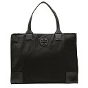 トリーバーチ バッグ TORY BURCH 折りたたみトートバッグ レディース ブラック ナイロンxレザー 41159800-001 アウトレット店買付