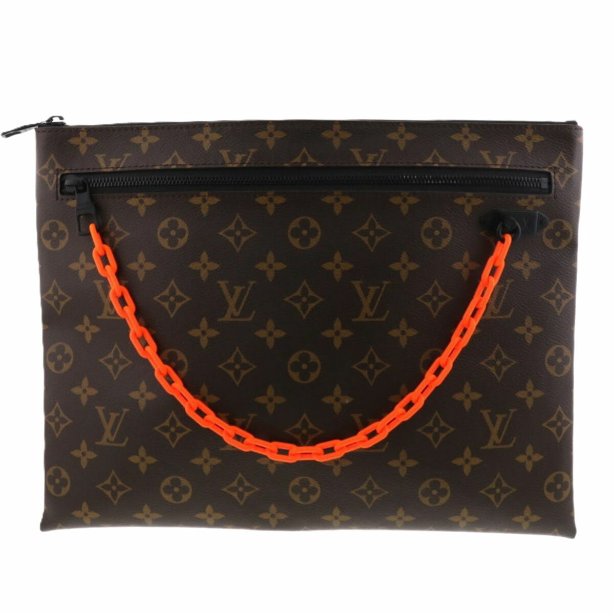LOUIS VUITTON ルイヴィトン モノグラム ソーラレイポシェット A4 セカンドバッグ クラッチバッグ M44484 モノグラム/PVCコーティングキャンバス ブラウン ブラック オレンジ メンズ【中古】