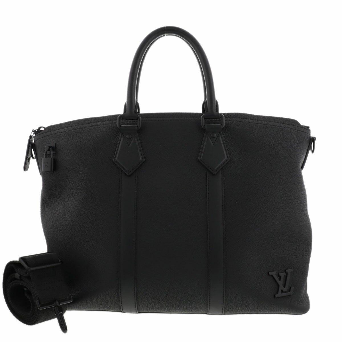 LOUIS VUITTON ルイヴィトン ロックイット LV アエログラム ビジネスバッグ M59158 グレインカーフレザー ブラック メンズ【中古】