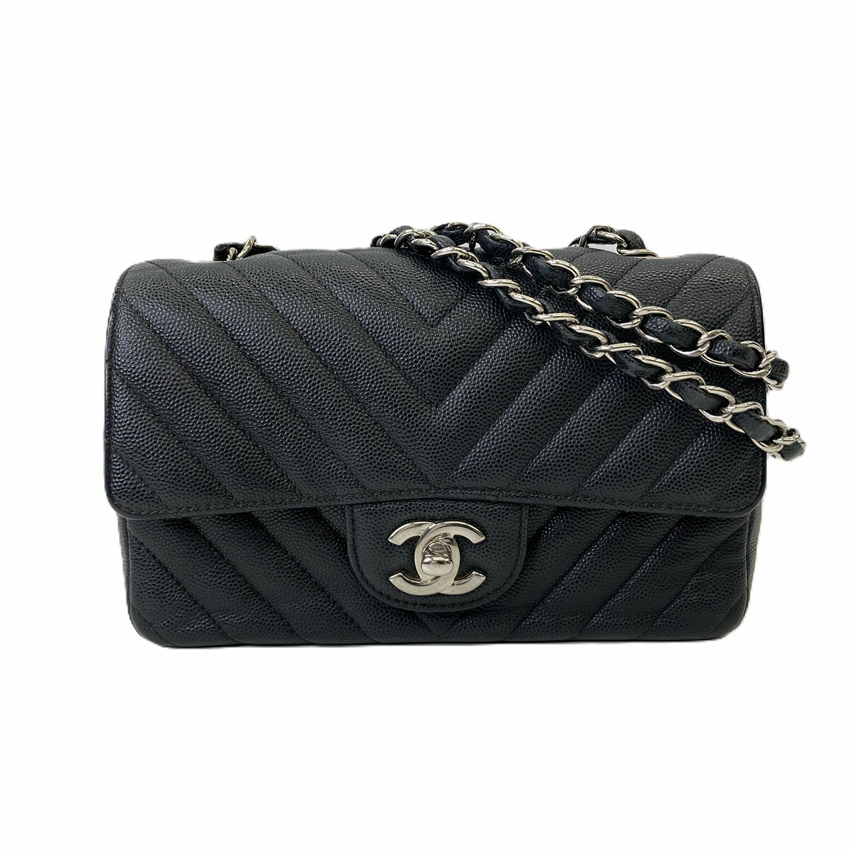CHANEL シャネル マトラッセ チェーン ショルダーバッグ キャビアスキン ブラック レディース【中古】