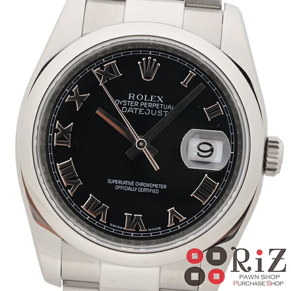 ROLEX （ロレックスデイトジャスト 時計 自動巻き/メンズ Black 116200 used:A