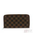 【中古】 LOUIS VUITTON (ルイヴィトン) ジッピー・ウォレット 財布 長財布(小銭入有) Damier/Ebene ダミエ/エベヌ N60015 unused:S