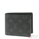 【即日発送】【極上品】【中古】【現行】 LOUIS VUITTON (ルイヴィトン) ポルトフォイユ・ミュルティプル 財布 二つ折り財布(小銭入無) Monogram/Eclipse モノグラムエクリプス/ブラック/PVC M61695 unused:S