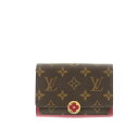 【中古】LOUIS VUITTON ルイヴィトン ポルトフォイユ・フロールコンパクト 財布 二つ折り財布(小銭入有) コンパクトウォレット MonogramCanvas/Fuchsia モノグラム/フューシャ Brown/ブラウン ピンク M64588 used:A