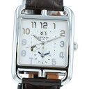 【中古】HERMES エルメス ケープコッド゛GMT ナイト&デイ 時計 自動巻き/メンズ White/ホワイト 革ベルト CD6.910 used:A