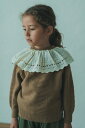 【新作】【riziere】レースフリルカラーニットセーター 女の子 100-140 キッズ リジェール palette パレット 子供服 こども服 kids ベージュ ピンク モカ knit ニット GIRL ガールズ おしゃれ こども 子供 ジュニア トップス tops フリル