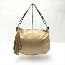 ☆☆【410】【中古】ジバンシイ GIVENCHY レザー ショルダーバッグ タッセルチャーム ベージュ ワンショルダー 布袋有