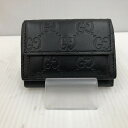 □□【中古】GUCCI グッチ シグネチャー 3つ折り財布 547070 CWC1R 1000 ブラック