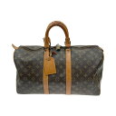 〇〇【中古】LOUIS VUITTON ルイヴィトン モノグラム キーポル 45 ボストンバッグ M41428 ブラウン x ベージュ 現状渡し Cランク
