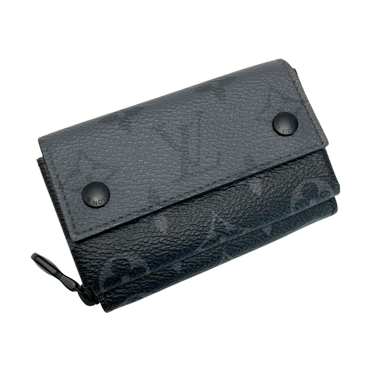 ☆☆【中古】LOUIS VUITTON ルイヴィトン モノグラム エクリプス ジッピー オーガナイザー M82771 ブラック コインケース 財布 箱・布袋 Bランク