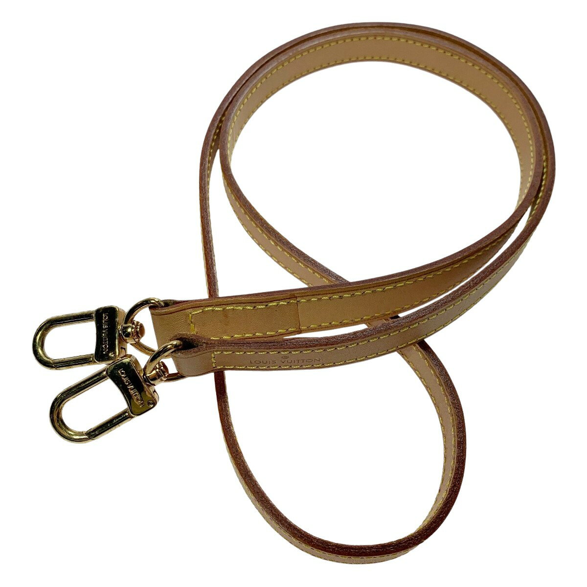 ☆☆【中古】LOUIS VUITTON ルイヴィトン ヌメ革 レザー ベージュ 110cm ショルダーストラップ バッグ用アクセサリー ゴールド金具 Cランク
