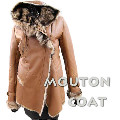 ムートン コート レディース 毛皮【OFF Price】フード付き　ムートンコート　ライダースジャケット 女性 レデイース mouton coat