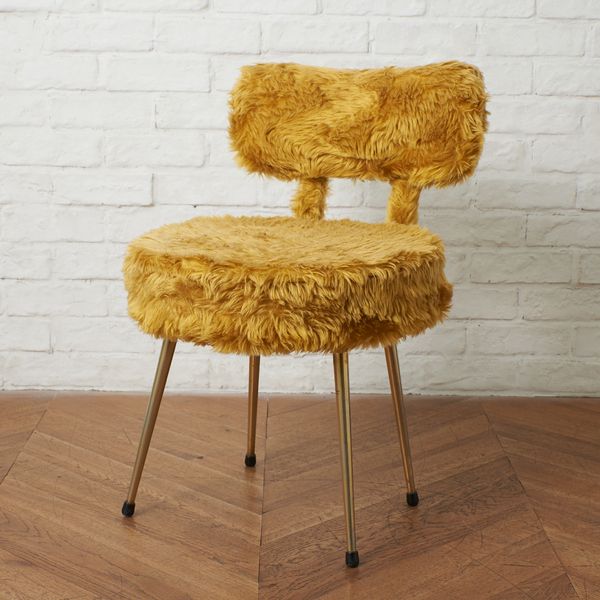 IZ39197I★ファーシート フラッフィー チェア Fluffy chair ディスプレイ チェア 飾り椅子 店舗 ファー ドレッサー サイドチェア イス