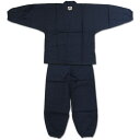 東京江戸一 作務衣 #100 麻混 [紺] 巾広素材、縫製にこだわった江戸一のさむ上下。