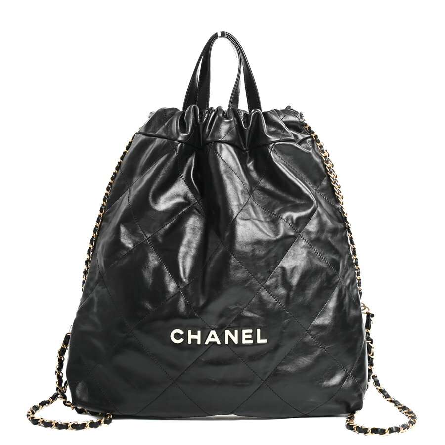 【中古】A品 シャネル CHANEL22バックパック バックパック　リュックサック AS3313 ブラック レディース