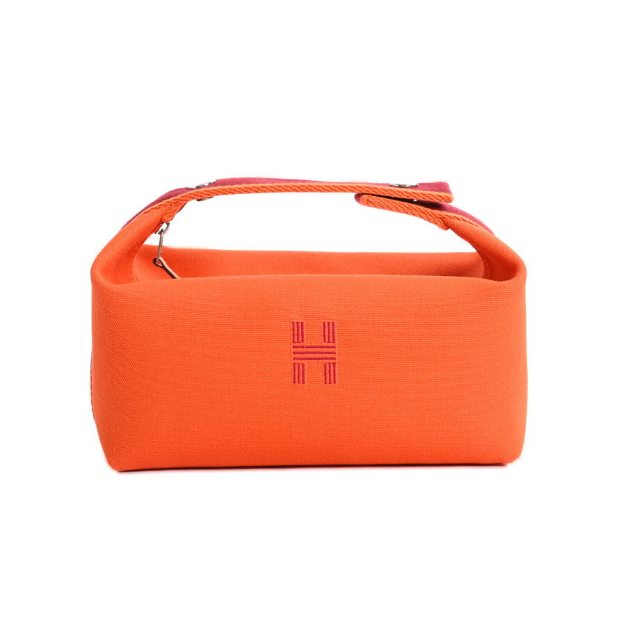 【中古】A品 エルメス ブリッドアブラックPM ポーチ オレンジ レディース