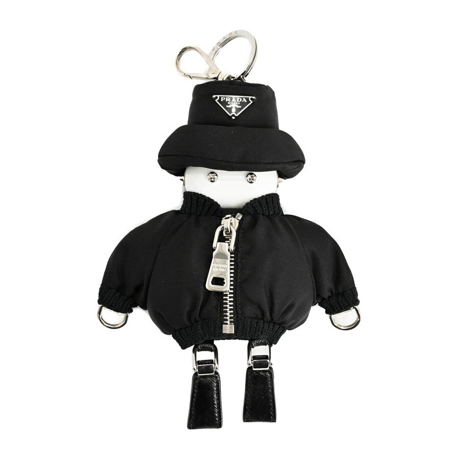【中古】A品 プラダ Soft Robot Re-Nylonバッグチャーム チャーム 1TT181 ブラック ユニセックス