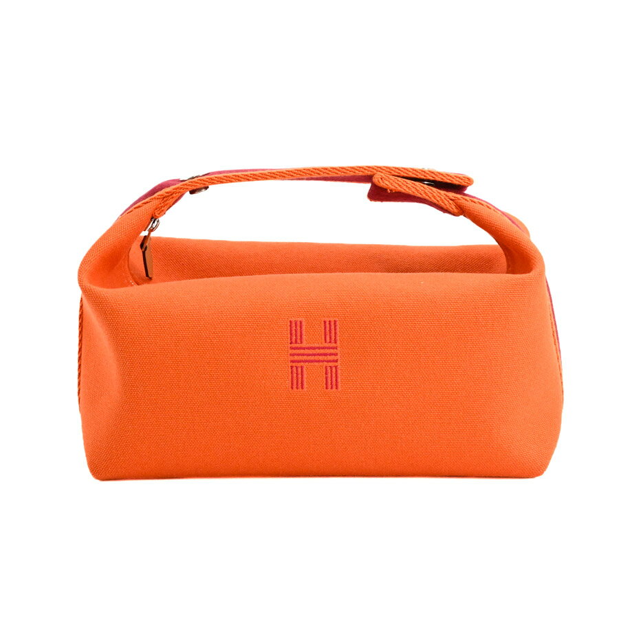 【中古】A品 エルメス ブリッドアブラックPM ポーチ オレンジ レディース