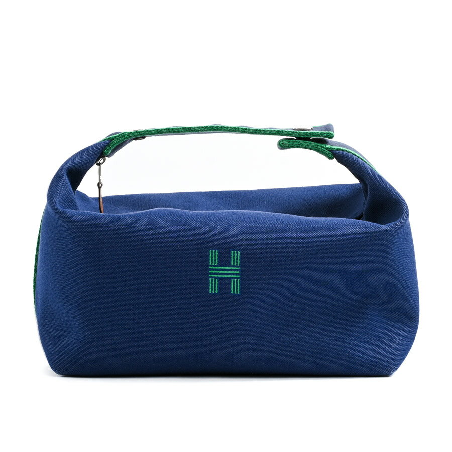 【中古】AB品 エルメス ブリッドアブラックGM ポーチ ネイビー ユニセックス