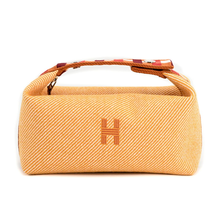 【中古】A品 エルメス ブリッドアブラックPM ポーチ オレンジ レディース