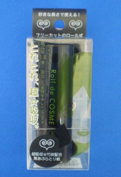 Roll de COSME 黒あぶらとり紙【マラソン201207_日用品】【レビューを書いて特典】【定形外送料無料】【レビューを書いて特典】本当によく取れて、しかも裏に透けない真っ黒な竹炭のあぶらとり紙をロールにしちゃったんです。