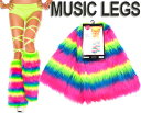 MusicLegs(ミュージックレッグ) 蛍光ファーレッグウォーマー【ネオンレインボー】 5541 コスプレ ダンス GOGOダンサー レゲエダンサー サイバー トランス 衣装 カラフル カラーランニング エレクトリックラン B系 派手 蛍光 A064 【メール便不可】