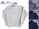 ★SALE 40%OFF★ Kerry Woollen Mills ケリーウーレンミルズ Aran Polo Neck Sweater アラン タートルネック セーター アイルランド製