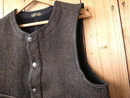 BROWN'SBEACHJACKETブラウンズビーチジャケットBROWN'SBEACHVESTLOWNECKAGING丸首ベストVINTAGEBLACKヴィンテージブラック