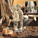 キスする子供たちガーデン彫刻 彫像/ ガーデニング 庭園 公園 園芸 芝生 作庭 お庭 新築祝い 幼稚園 児童館 プレゼント 贈り物（輸入品）