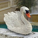 白鳥（ホワイト・スワン）彫像 ガーデン彫刻/ ガーデニング 洋風庭園 噴水 プール 園芸 作庭 広場 お庭 玄関 プレゼント贈り物（輸入品）