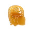 【楽天スーパーSale 10%off】帯留 フクロウ 梟 四分紐まで カジュアル おでかけ アクリル べっ甲風 飴色 W45 T17-065D r841
