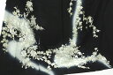 訪問着 手刺繍 正絹 桜 牡丹 蘭 楓 黒地 友禅 ぼかし染め 丹後ちりめん 豪華 フォーマル 結婚式 入学式 卒業式 入園式 卒園式 未仕立て b163