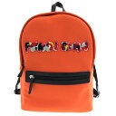 【ポイント2倍&送料無料!】【中古】 フェンディ FENDI リュックサック バックパック ナイロン レザー オレンジ ブラック 8BZ025-55S 新入荷 OB0645