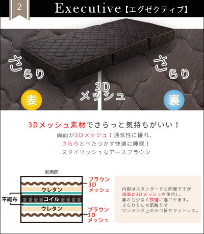 三つ折りマットレスポケットコイル〜選べる3タイプ〜●Sシングル●SDセミダブル●Dダブルサイズ商品名:どこでもマット三つ折りマットレス