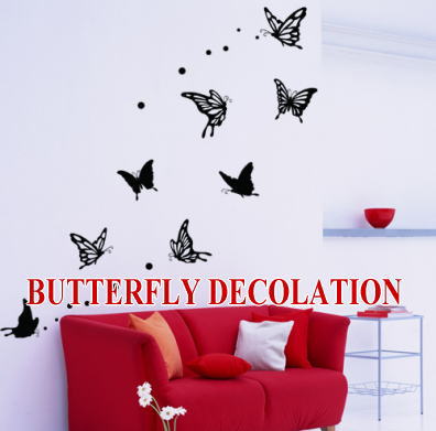 【RCPmara1207】『BUTTERFLY DECOLATION』（転写式）【送料380円※一部地域を除く】ウォールステッカー・インテリアシール・ちょうちょ・wallsticker