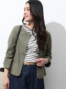 【SALE/60%OFF】ROPE' PICNIC ソロナレーヨンリネンノーカラージャケット ロペピクニック コート/ジャケット【RBA_S】【RBA_E】【送料無料】