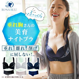 公式 ROSABLU ロザブルー <strong>ナイトブラ</strong> 育乳 垂れ 3枚 ショーツ セット 脇高 美胸 バストアップ バストケア 盛れる カップ一体 ノンワイヤー 大きいサイズ 育乳ブラ 谷間 補正 下着 横流れ 背肉 一体