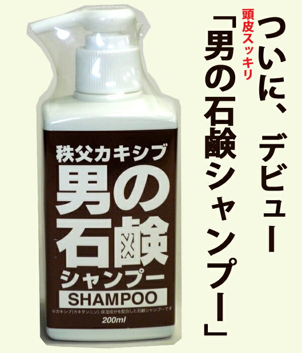 髪にコシと元気が戻ってくる男性誌新聞で紹介話題中秩父シブガキ男のシャンプー一番気になる頭皮の臭いがスキッとリフレッシュこれからの季節大活躍★天然柿渋素材石鹸