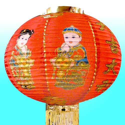 中国提灯★童絵入りちょうちん14インチ（2個セット38cm）赤【送料無料】　 【SBZcou1208】一番人気です！お祭り、ディスプレイに伝統的なシルク提灯！