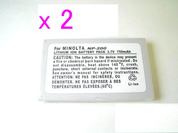 ●定形外送料無料●【2個セット】ミノルタ DiMAGE XgのNP-200対応バッテリー