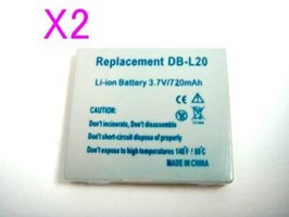 ●定形外送料無料●【2個セット】新品DMX-E6.DSC-E6のDB-L20対応バッテリー