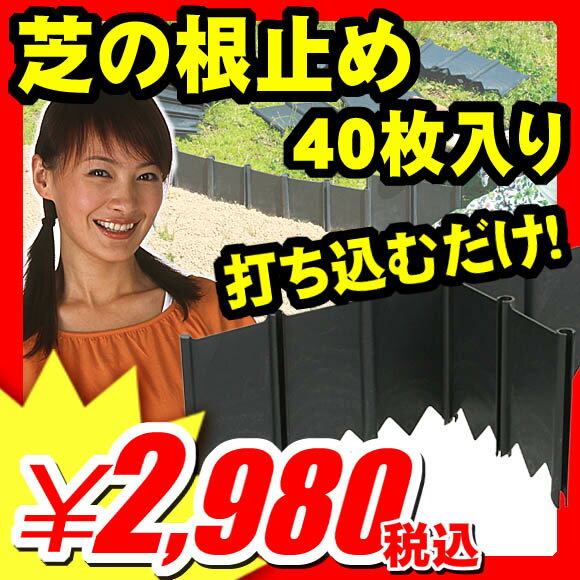 【在庫あり1〜2営業日発送】■『芝の根止め　40枚入り』アプローチ、植栽周り、菜園などの土砂流や芝の根進入防止に！（ガーデニング・園芸用品　打ち込むだけでOK）(A614)