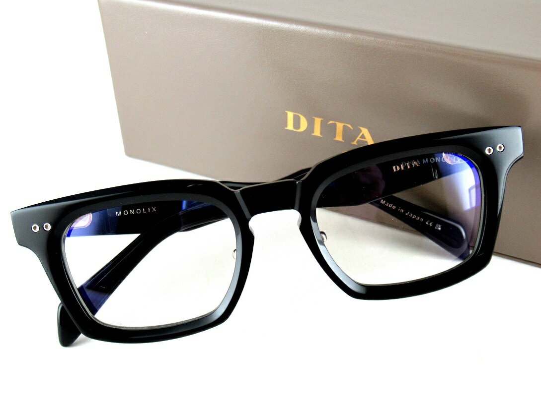 【ポイント10倍】DITA/ディータMONOLIXDTX750-A-01AFメガネフレーム彫刻のように美しい立体的シルエットスクエアウエリントン合わせやすいサイズ感艶ブラックメンズ　レディース2025モデル