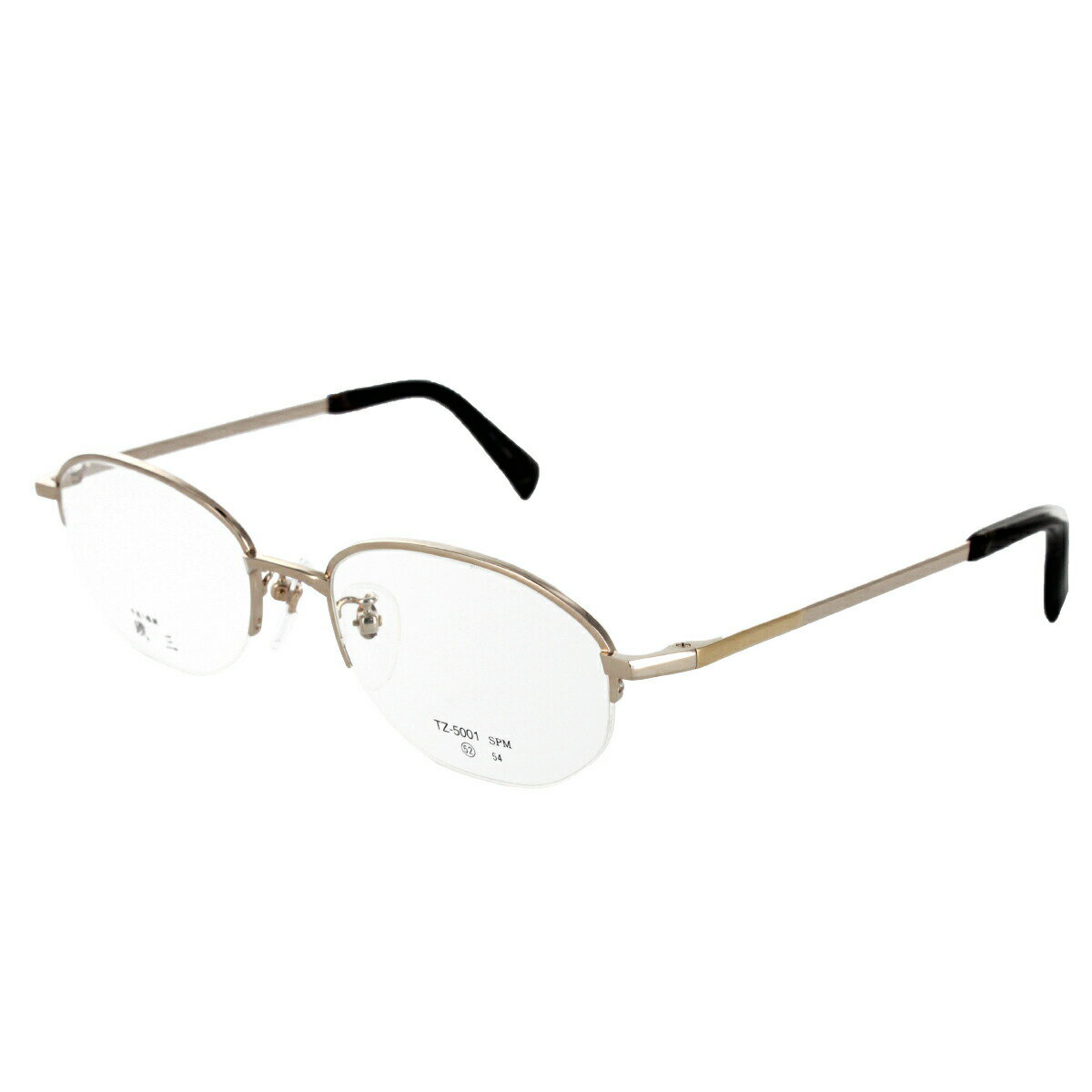 ［Clover 手造り眼鏡 鐡三］ メガネフレーム TZ5001-1-52 サイズ52 クロバー眼鏡 ヴィンテージ デッドストック メタルフレーム サンプラチナ アンティーク アイワン秋葉原