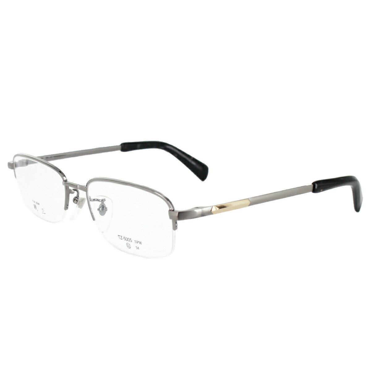 ［Clover 手造り眼鏡 鐡三］ メガネフレーム TZ5005-4-52 サイズ52 クロバー眼鏡 ヴィンテージ デッドストック メタルフレーム サンプラチナ アンティーク アイワン秋葉原