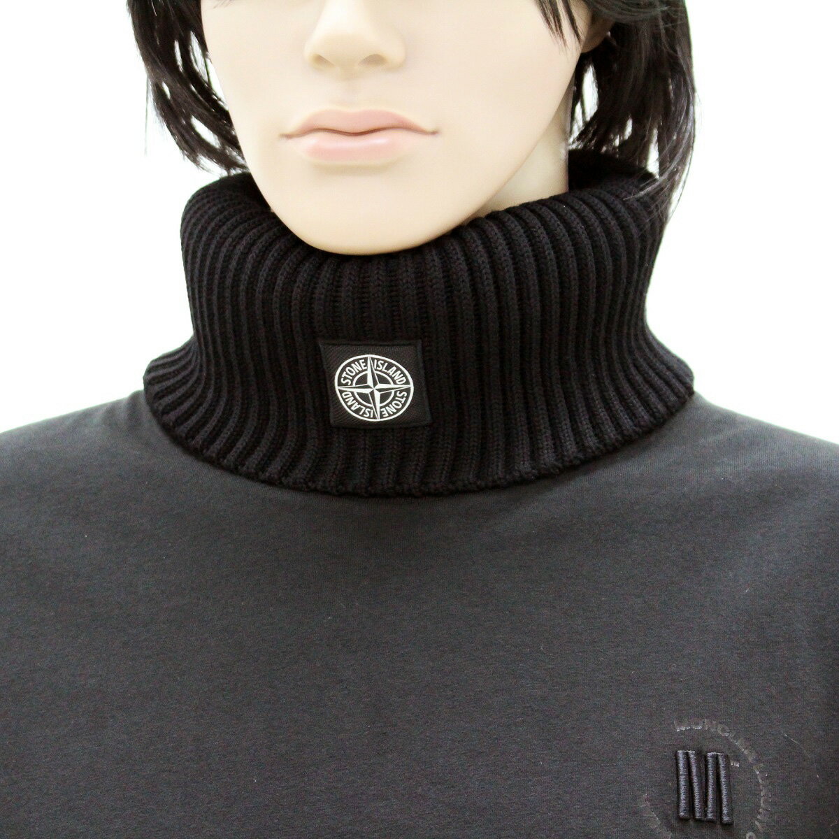 5 STONE ISLAND ストーンアイランド 7715N21C3 V0029 ブラック ネックウォーマー ロゴ