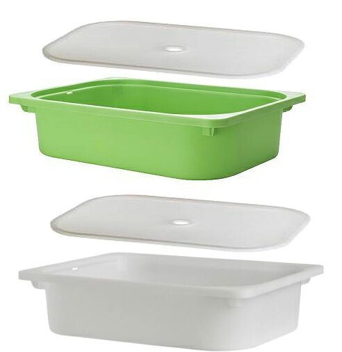 IKEA【TROFAST】フタつき収納ボックスMサイズ薄型■グリーンorホワイト
